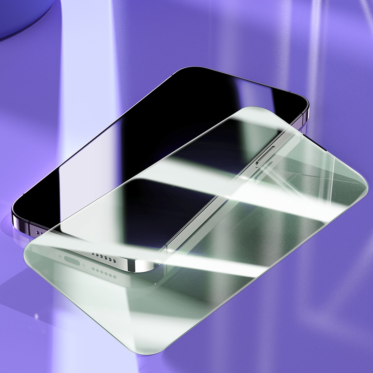 Baseus Koko iPhone 14 Pro karkaistu lasi sinisen valon suodatin 0,3 mm kaiuttimen suojus + kehys