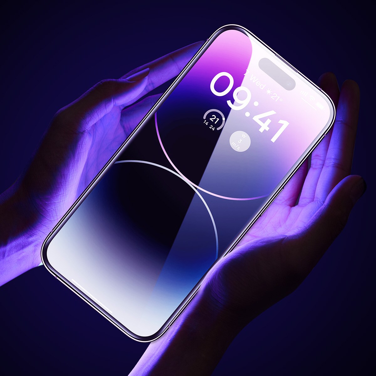 Baseus Koko karkaistu lasi iPhone 14 Pro:lle, kaiuttimen kansi 0,3 mm + kiinnityskehys