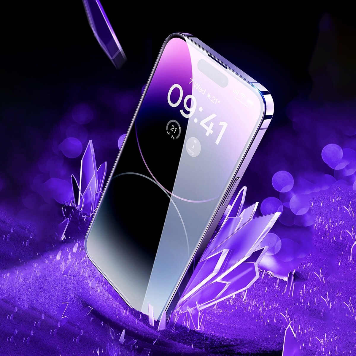 Baseus Koko karkaistu lasi iPhone 14 Pro:lle, kaiuttimen kansi 0,3 mm + kiinnityskehys