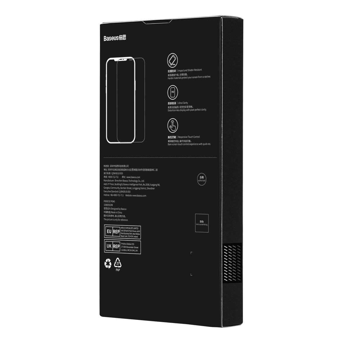 Baseus Koko karkaistu lasi iPhone 14 Pro:lle, kaiuttimen kansi 0,3 mm + kiinnityskehys