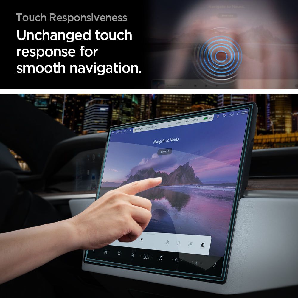 Spigen Glas.tR EZ Fit karkaistu lasi Tesla Model X 2022 / Model S 2021 - musta - musta