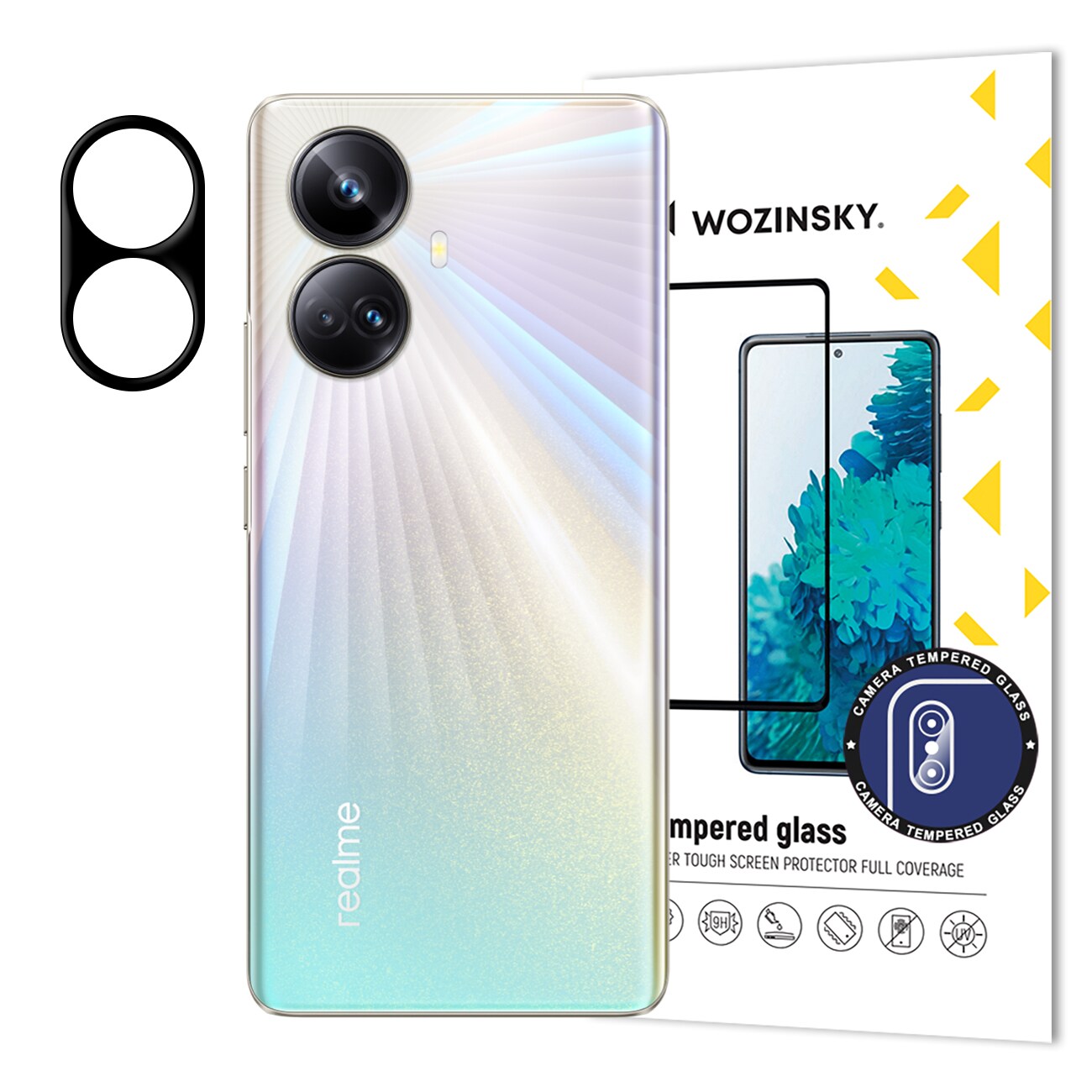 Wozinsky Täydellinen kameralasi karkaistu lasi Realme 10 Pro+:lle 9H-kameralle
