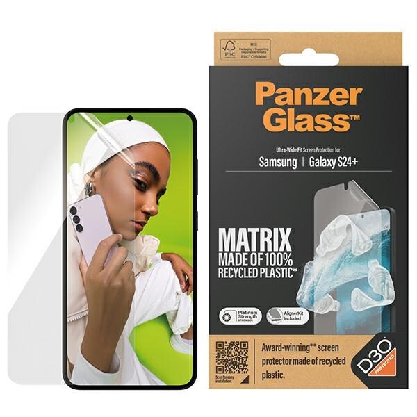 PanzerGlass Ultra-Wide Fit -karkaistu lasi D3O® applikaattorilla Samsung Galaxy S24+:lle