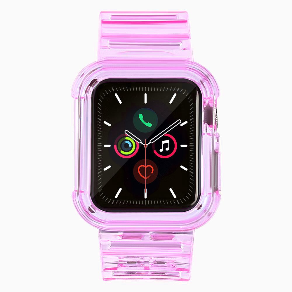 Silikoni nauha hihna rannekorun tapauksessa hihnan valosarja Apple katsella 44mm - punainen