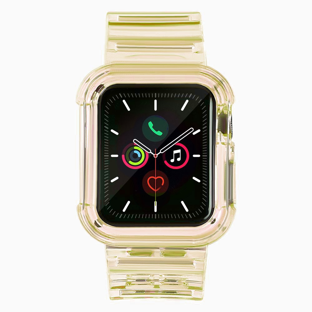 Silikoni nauha hihna rannekorun tapauksessa hihnan valosarja Apple katsella 44mm - keltainen