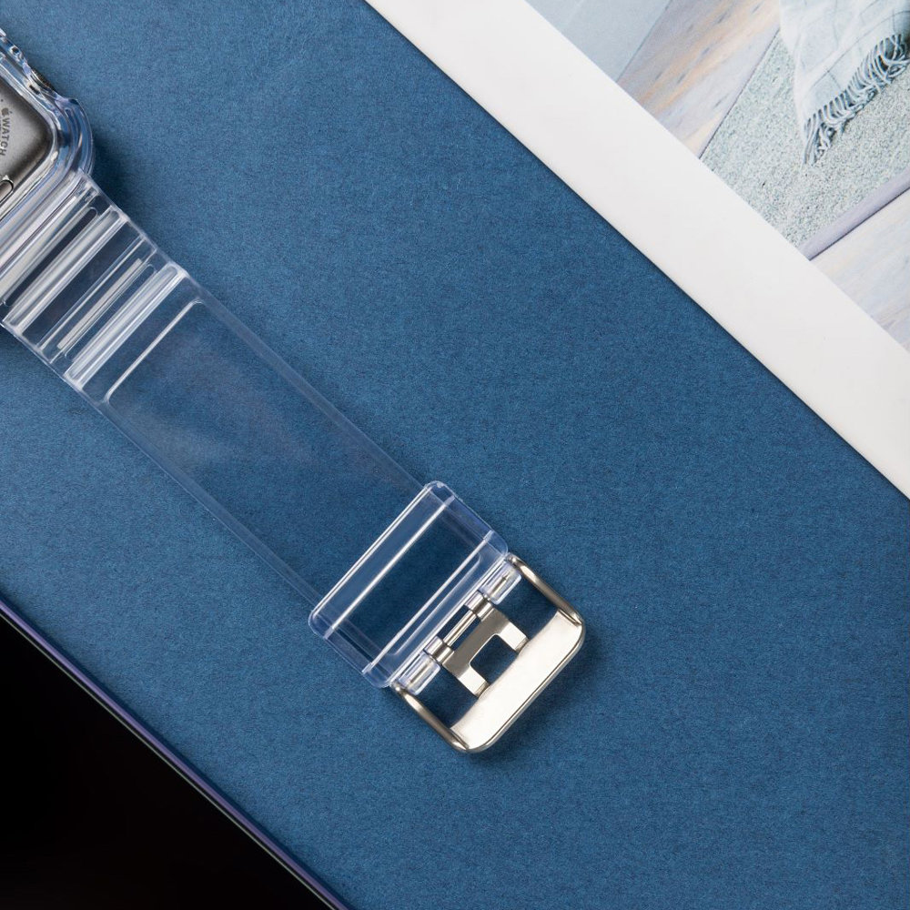 Silikoni Band hihna rannekorun tapauksessa hihnan valosarja Apple Watch 42mm - musta