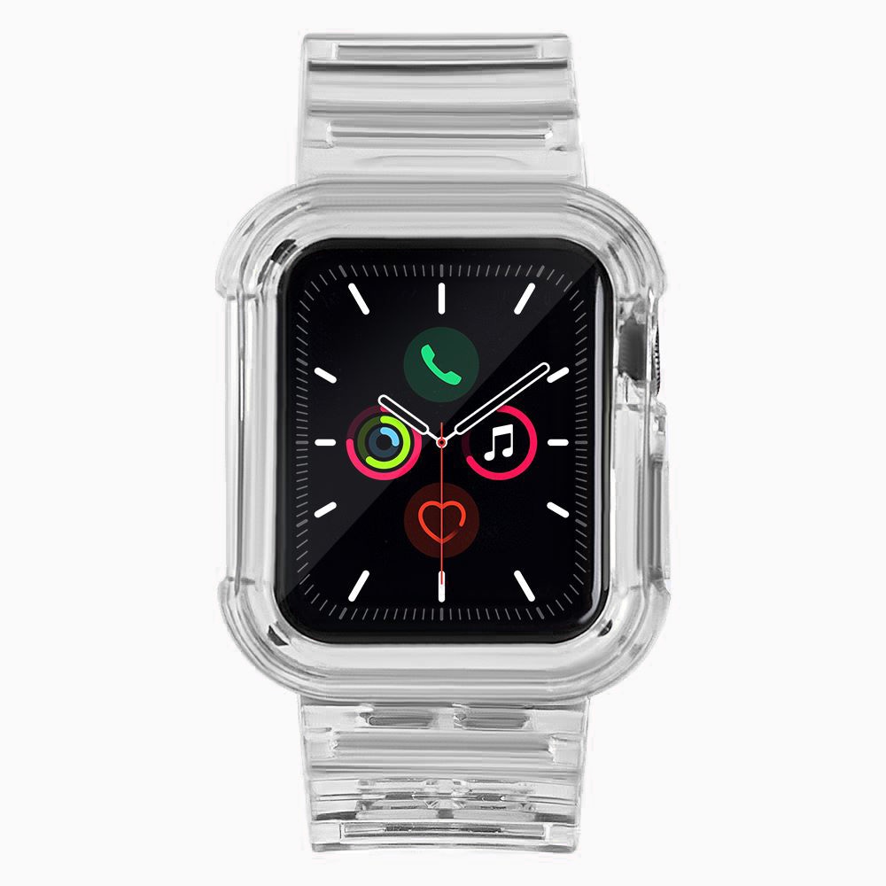Silikoni hihna rannekorun tapauksessa hihnan valosarja Apple Watch 38mm - musta