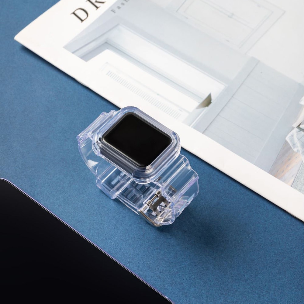 Silikoni nauha hihna rannekorun tapauksessa hihnan valosarja Apple Watch 38mm - sininen - sininen