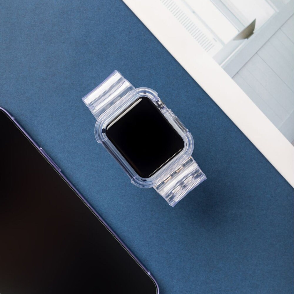 Silikoni nauha hihna rannekorun tapauksessa hihnan valosarja Apple Watch 38mm - sininen - sininen