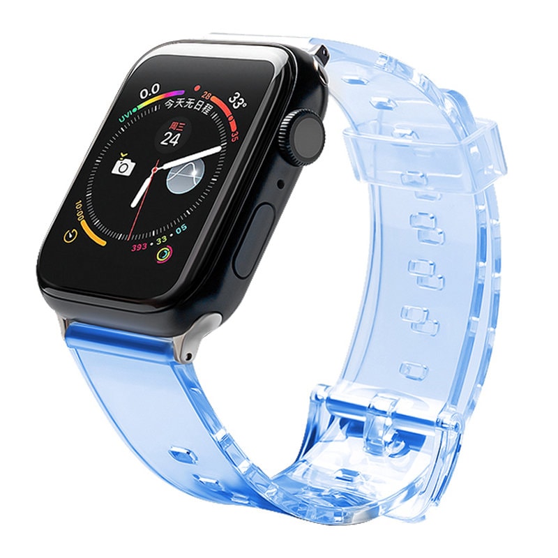 Silikoniranneke Rannekoru Rannekorun hihnan valo Apple Watch 42 / 44 mm - sininen