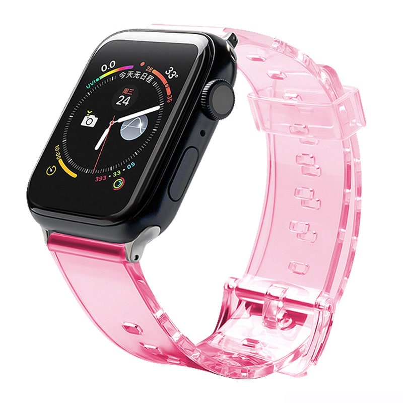 Silikoniranneke Rannekoru Rannekorun hihnan valo Apple Watch 42 / 44 mm - punainen