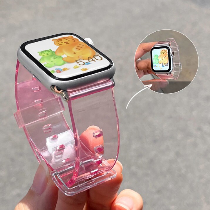 Silikoniranneke Rannekoru Rannekorun hihnan valo Apple Watch 42 / 44 mm - punainen