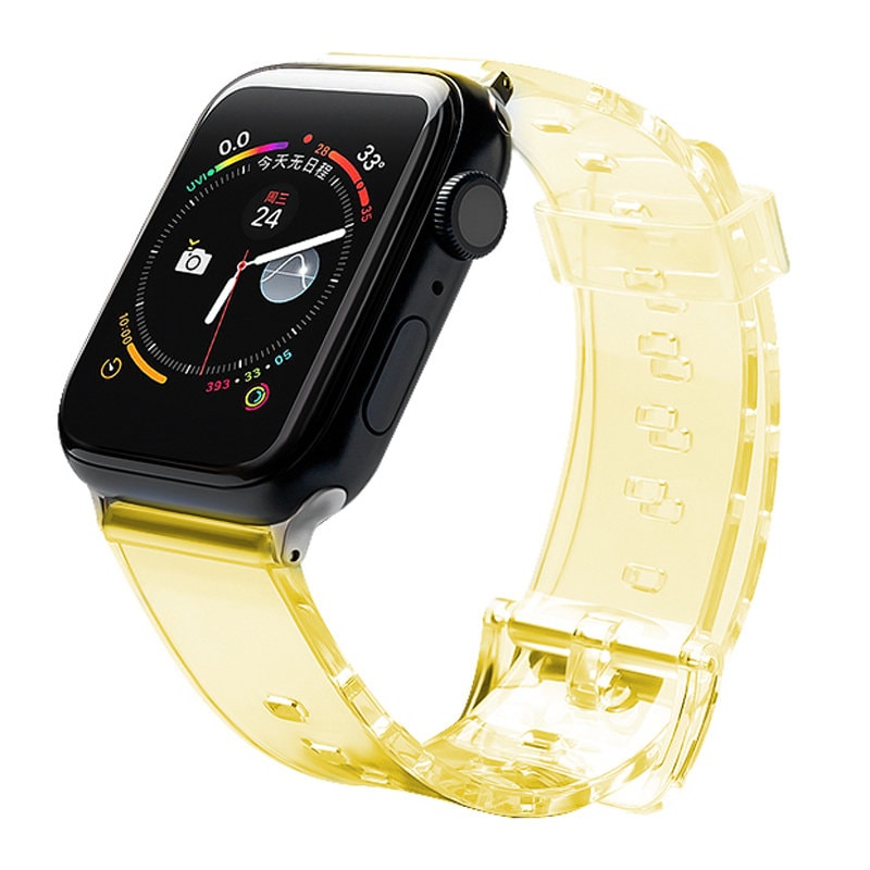 Silikonihihna Rannekoru Rannekorun hihnan valo Apple Watch 42 / 44 mm - keltainen - Keltainen