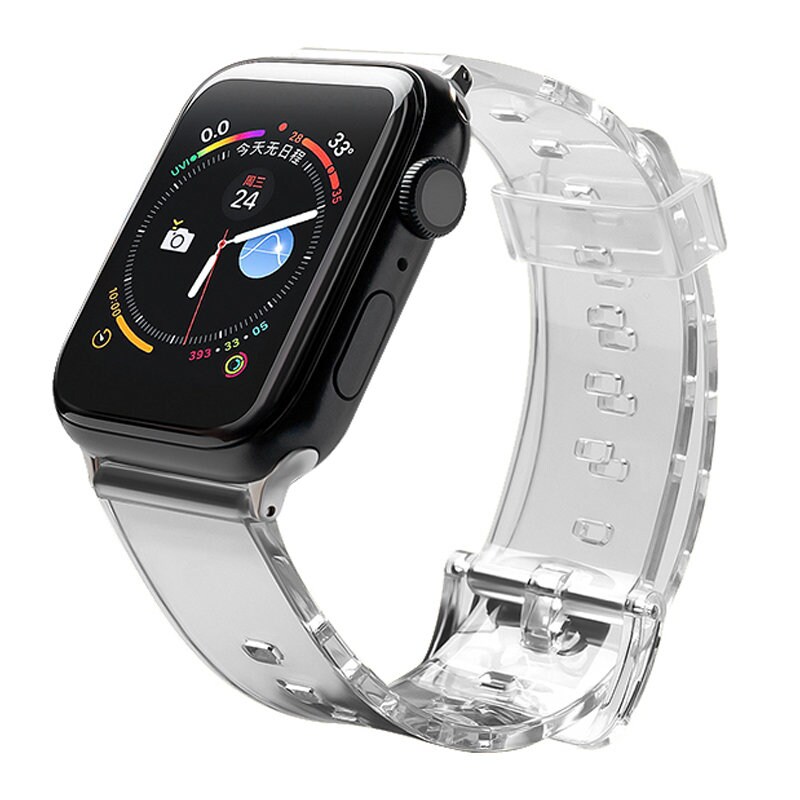 Silikonihihna Rannekoru Rannekorun hihnan valo Apple Watch 38 / 40 mm - musta