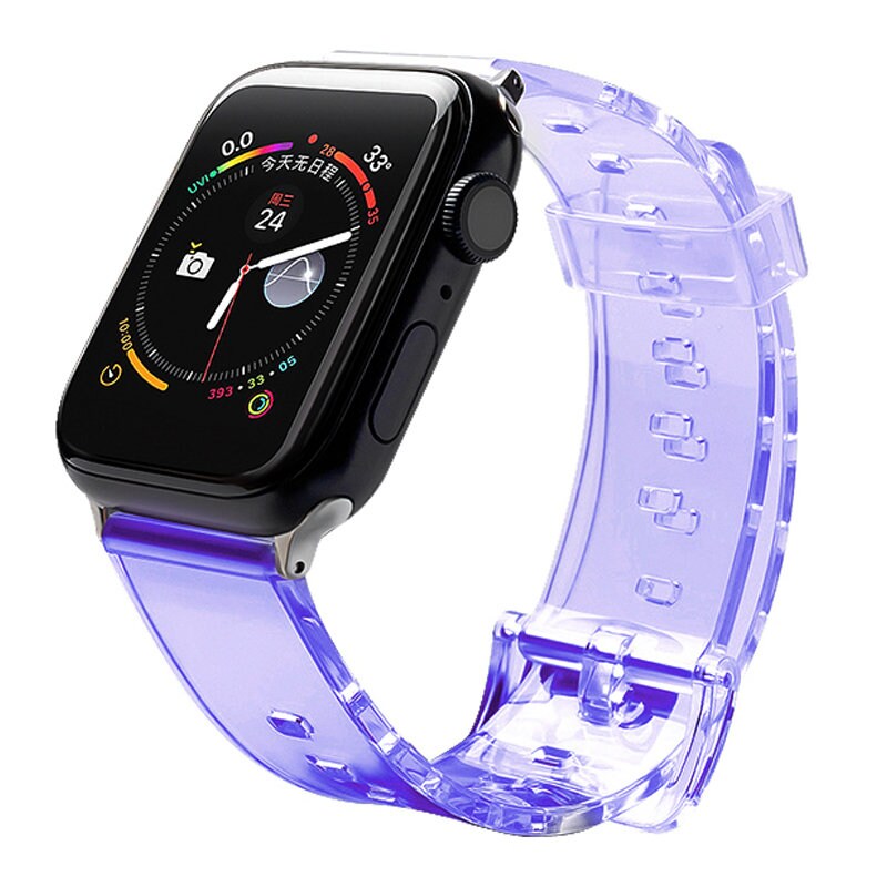 Silikonihihna Rannekoru Rannekorun hihnan valo Apple Watch 38 / 40 mm - violetti