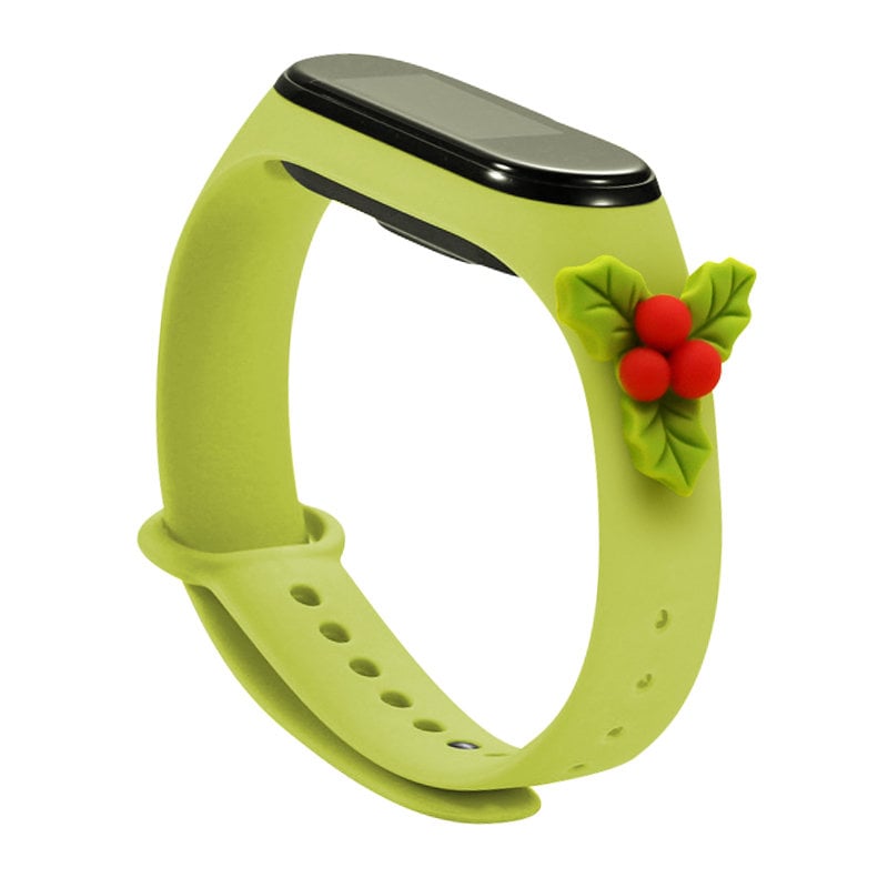 Hihna Xmas varten Xiaomi Mi Band 5 / 6 Joulu Silikonihihna Rannekoru Misteli - Vihreä - vihreä