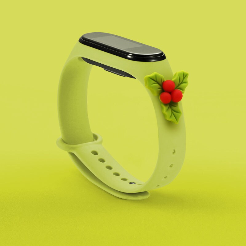 Hihna Xmas varten Xiaomi Mi Band 5 / 6 Joulu Silikonihihna Rannekoru Misteli - Vihreä - vihreä