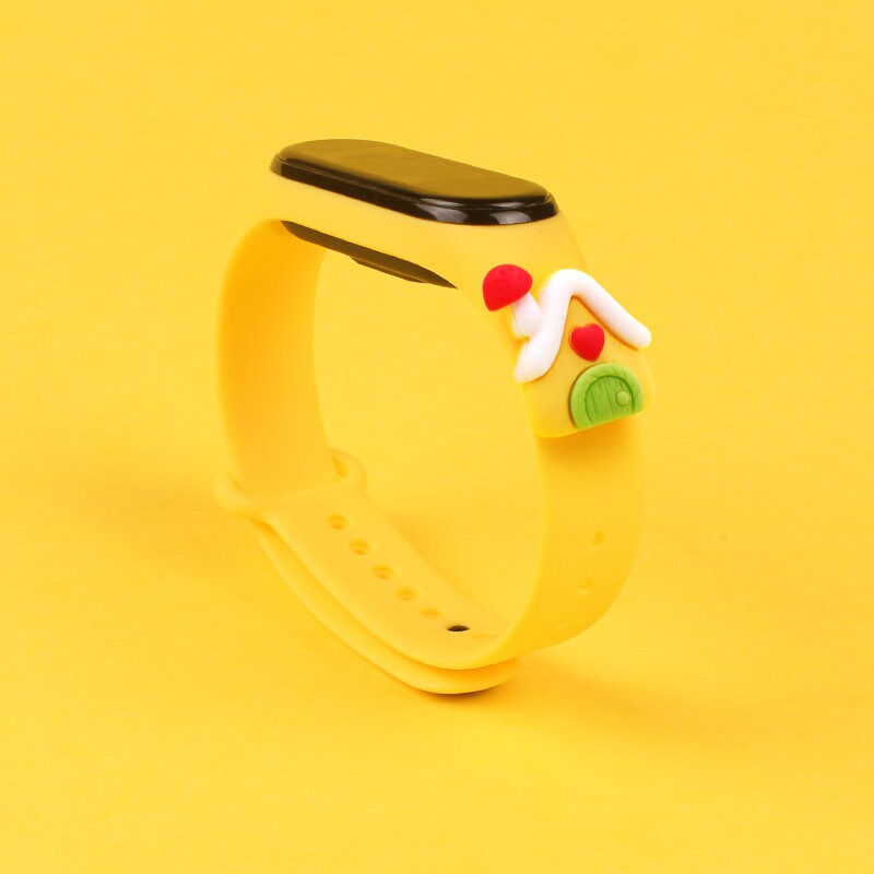 Hihna Xmas varten Xiaomi Mi Band 5 / 6 Joulu Silikoni hihna rannekoru House - keltainen