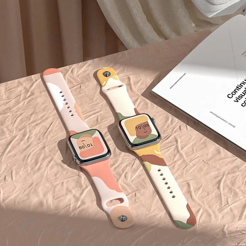 Silikonihihna Moro kellon rannekorun hihna Apple Watch 42 / 44 / 45 / 49 mm - Kuvio 1