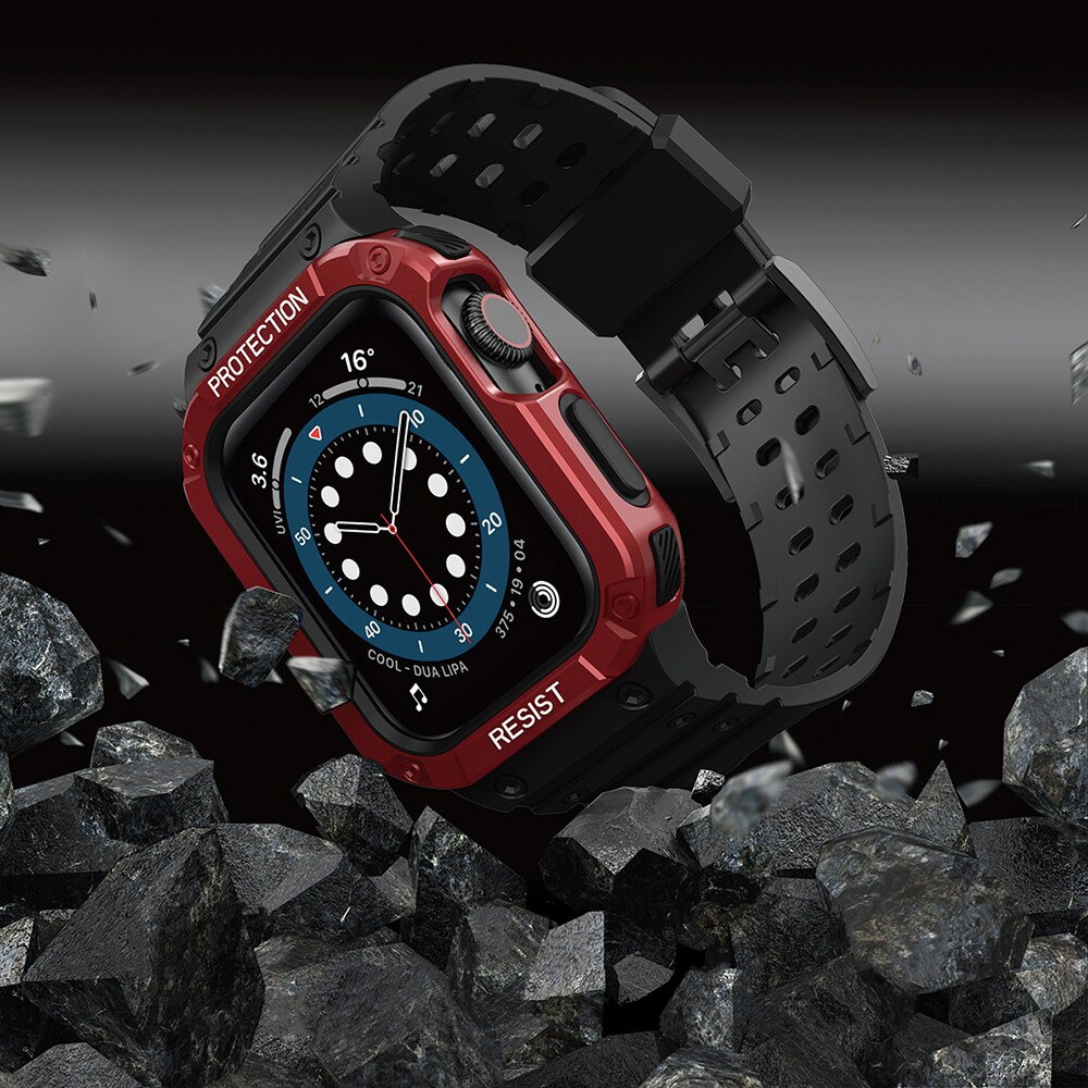 Suojaa hihnan hihna Apple Watch 38/40/41mm panssaroitu tapauksessa hihna - musta, punainen