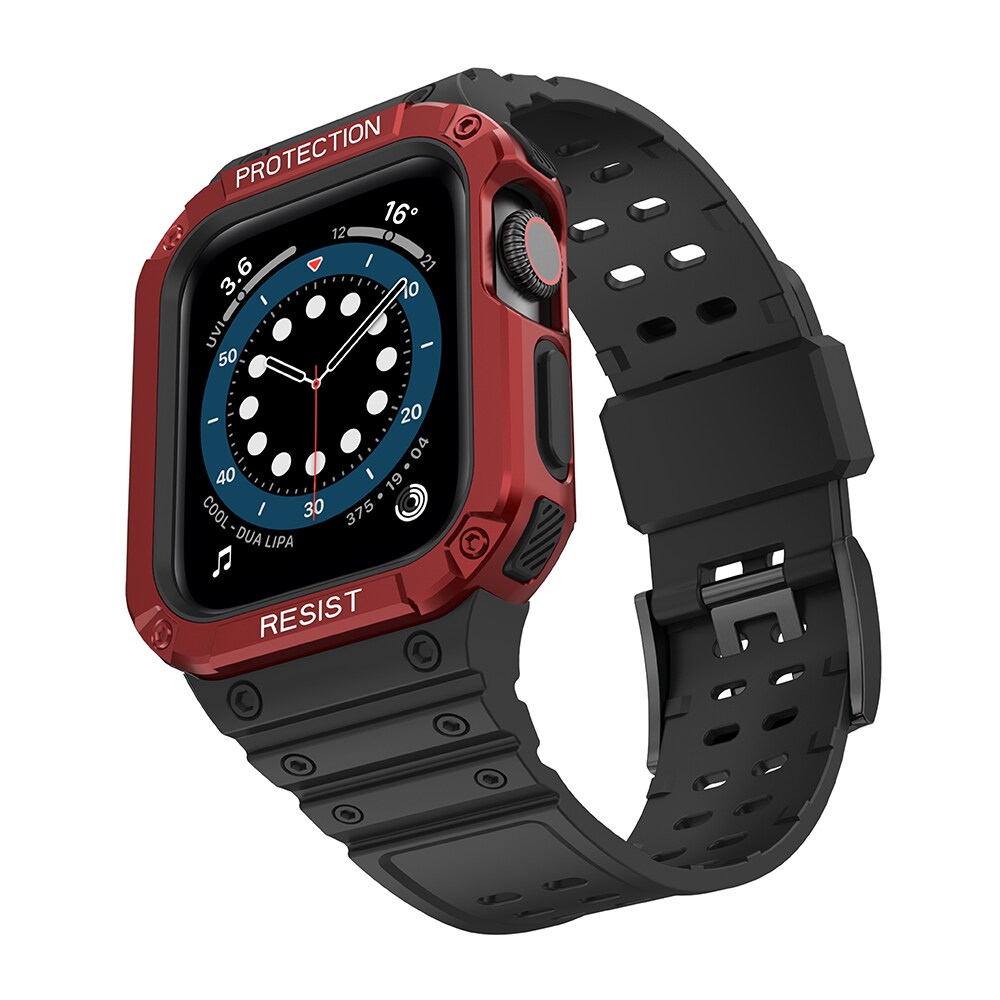 Suojaa hihnan hihna Apple Watch 38/40/41mm panssaroitu tapauksessa hihna - musta, punainen