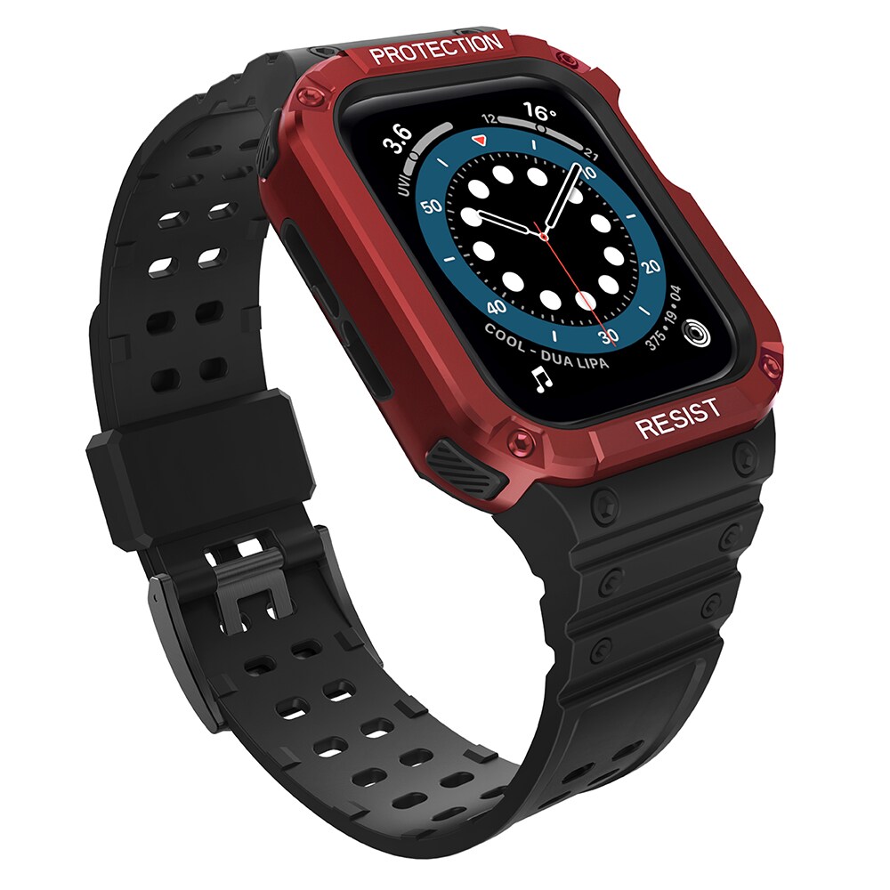 Suojaa hihnan hihna Apple Watch 38/40/41mm panssaroitu tapauksessa hihna - musta, punainen