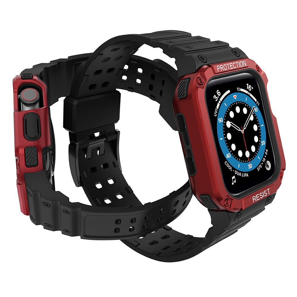 Suojaa hihnan hihna Apple Watch 38/40/41mm panssaroitu tapauksessa hihna - musta, punainen
