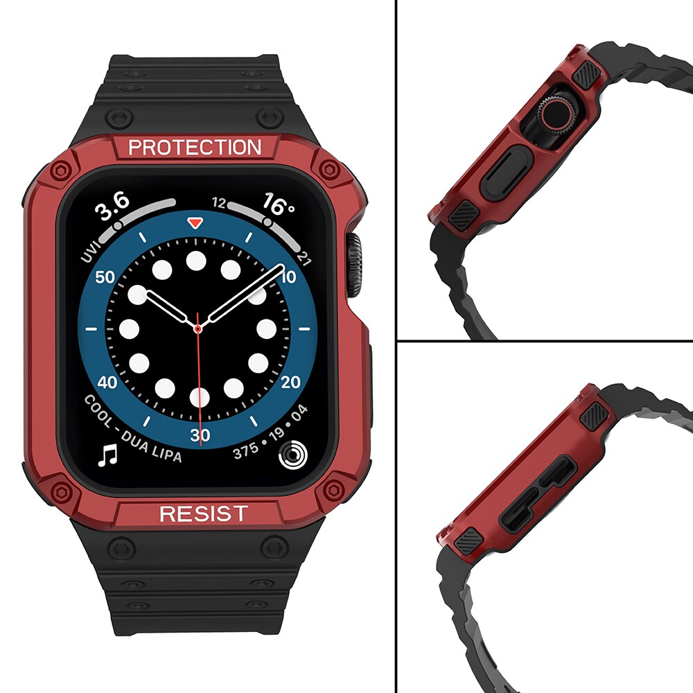 Suojaa hihnan hihna Apple Watch 38/40/41mm panssaroitu tapauksessa hihna - musta, punainen