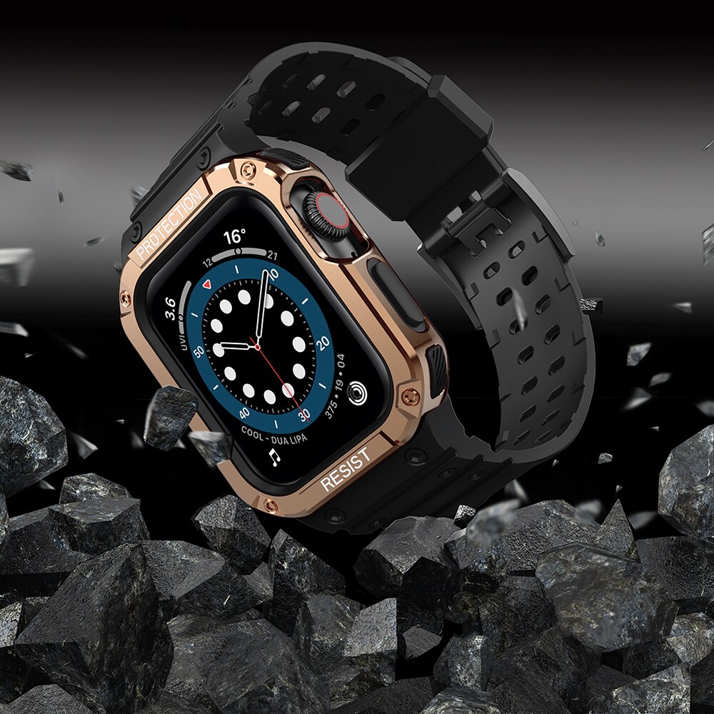 Suojaa hihnan hihna Apple Watch 38/40/41mm panssaroitu tapauksessa hihna - musta, Rose Gold