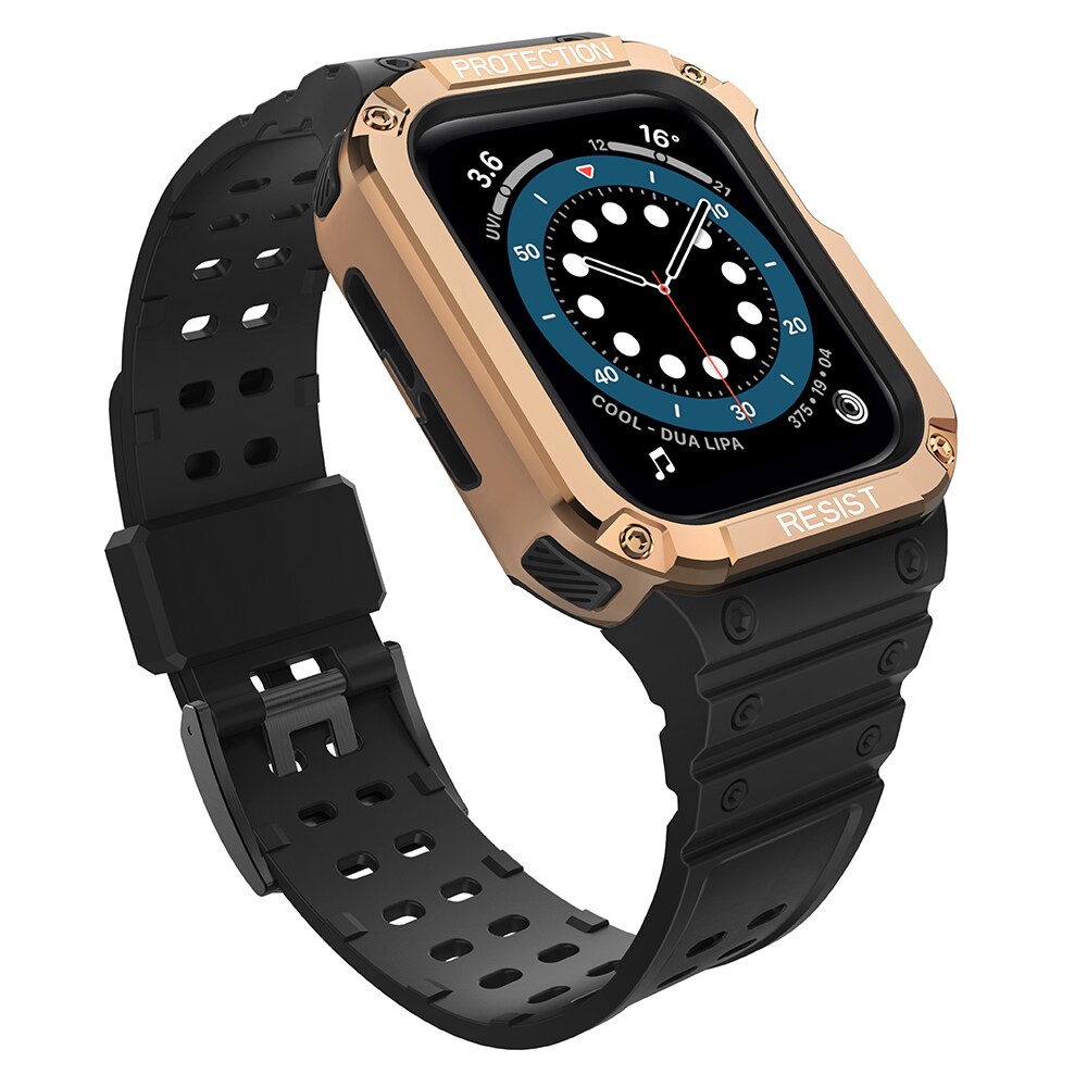 Suojaa hihnan hihna Apple Watch 38/40/41mm panssaroitu tapauksessa hihna - musta, Rose Gold