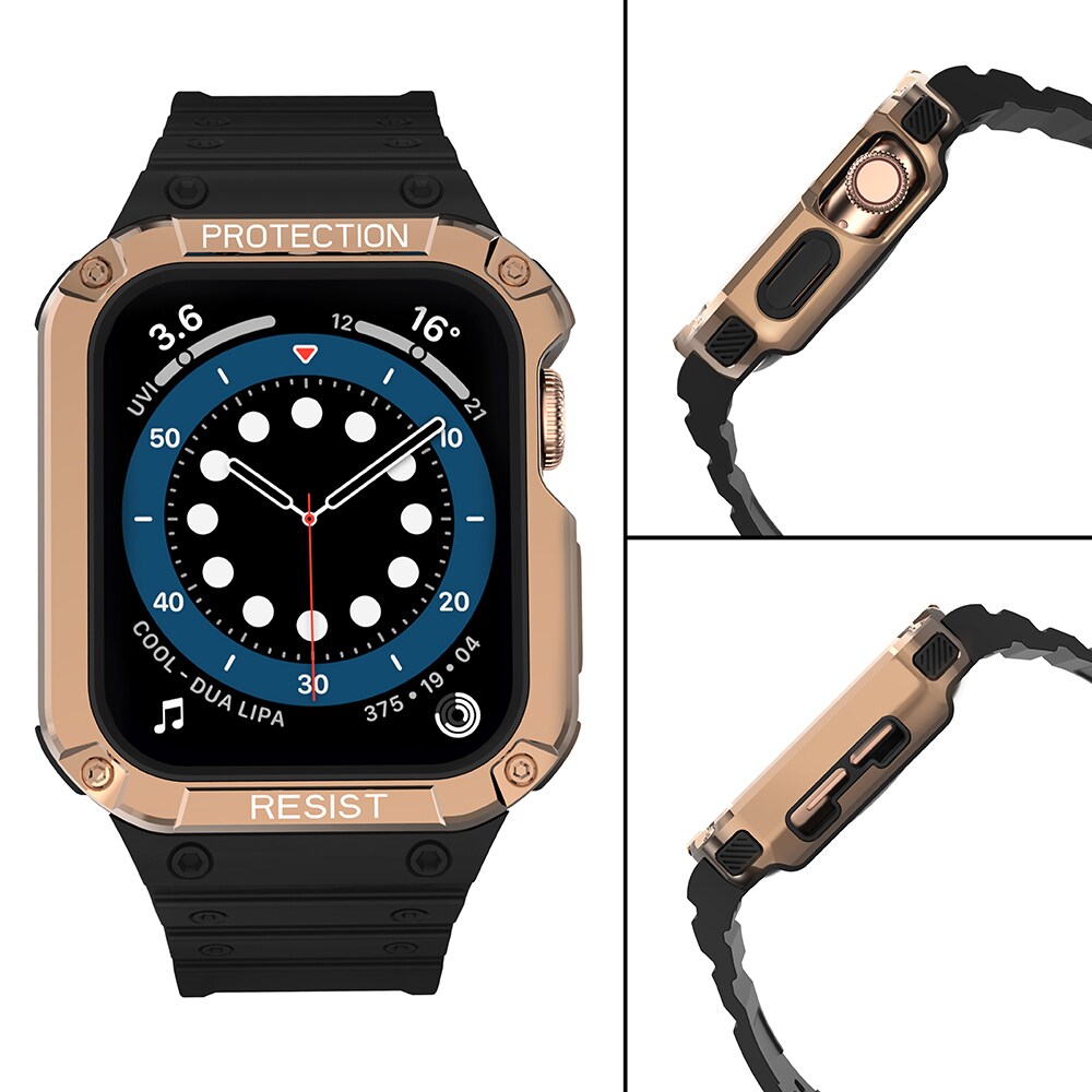 Suojaa hihnan hihna Apple Watch 38/40/41mm panssaroitu tapauksessa hihna - musta, Rose Gold
