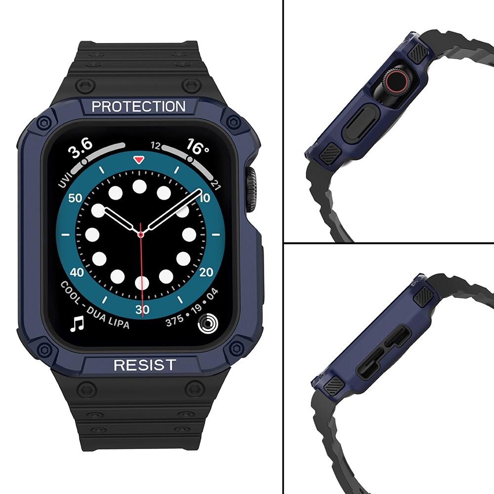 Suojaa hihnan hihna Apple Watch 38/40/41mm panssaroitu tapauksessa hihna - musta, sininen