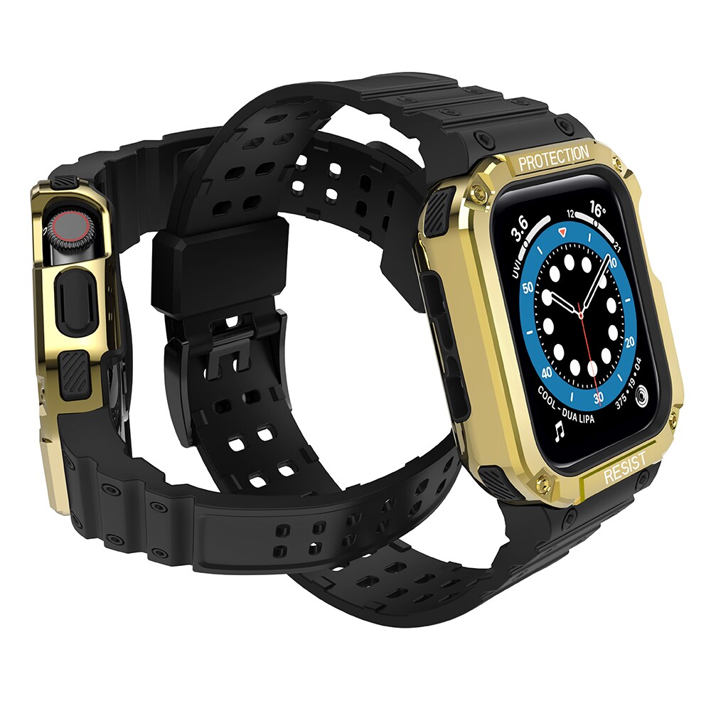 Suojaa hihnan hihna Apple Watch 38/40/41mm panssaroitu tapauksessa hihna - musta, kultainen