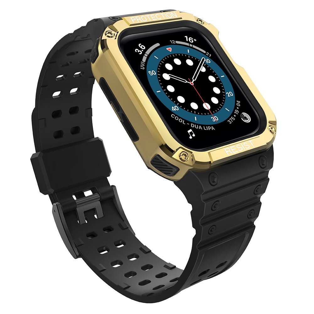 Suojaa hihnan hihna Apple Watch 38/40/41mm panssaroitu tapauksessa hihna - musta, kultainen