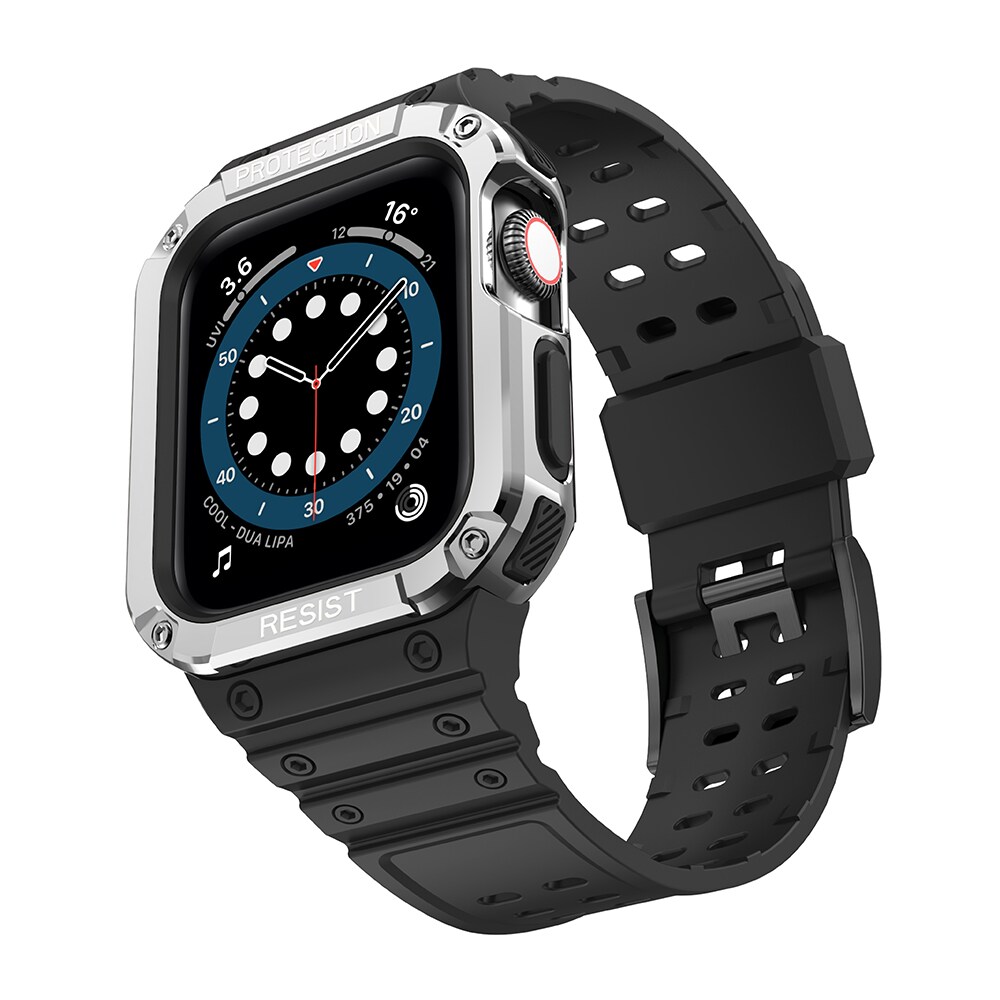 Suojaa hihnan hihna Apple Watch 38/40/41mm panssaroitu tapauksessa hihna - musta, hopea