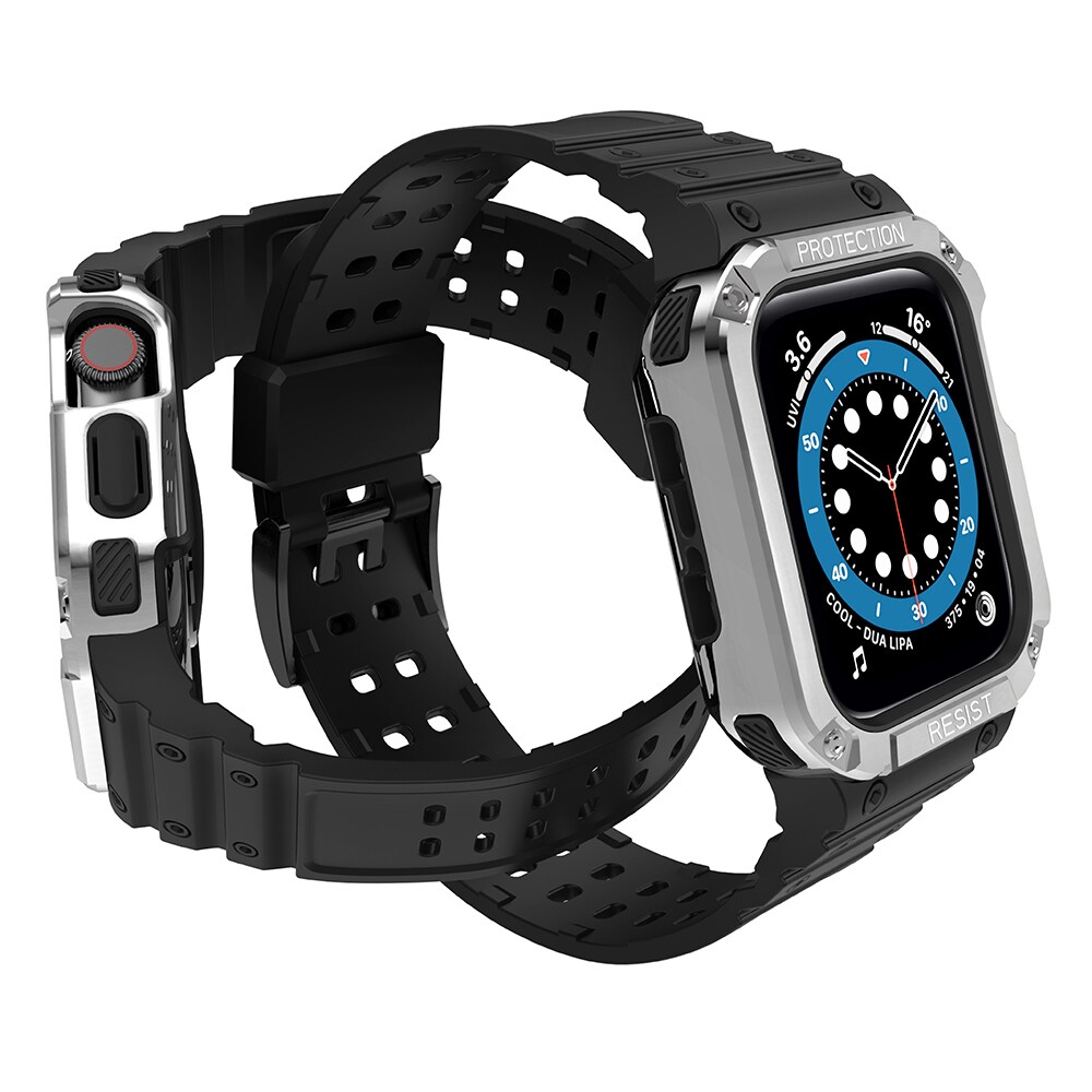 Suojaa hihnan hihna Apple Watch 38/40/41mm panssaroitu tapauksessa hihna - musta, hopea