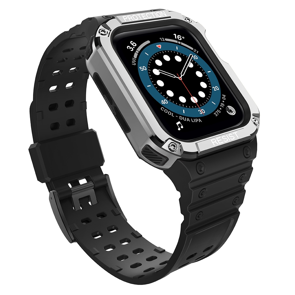 Suojaa hihnan hihna Apple Watch 38/40/41mm panssaroitu tapauksessa hihna - musta, hopea