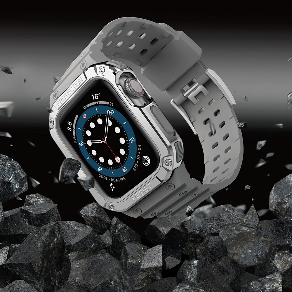 Suojaa hihnan hihna Apple Watch 38/40/41mm panssaroitu tapauksessa hihna - harmaa, hopea
