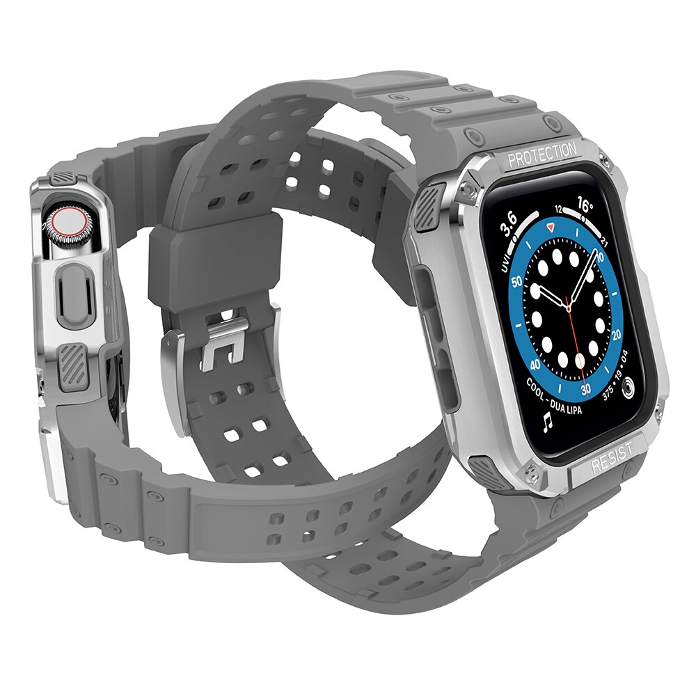 Suojaa hihnan hihna Apple Watch 38/40/41mm panssaroitu tapauksessa hihna - harmaa, hopea