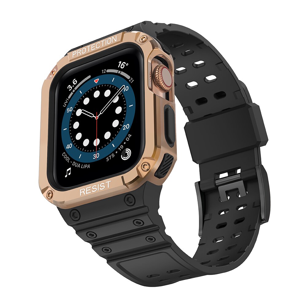 Suojaa hihna hihna Apple Watch 42/44/45mm panssaroitu tapauksessa hihna - musta, Rose Gold