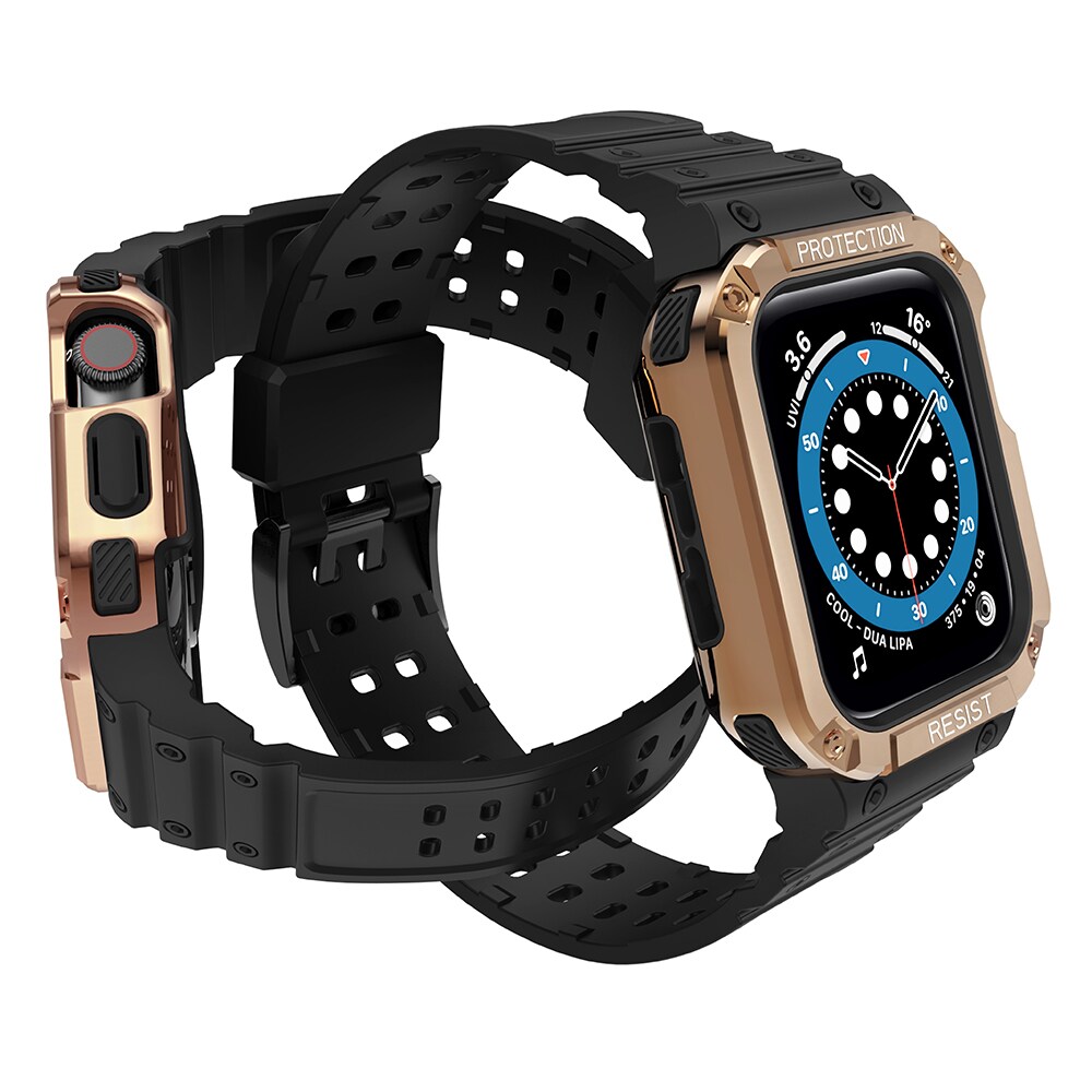 Suojaa hihna hihna Apple Watch 42/44/45mm panssaroitu tapauksessa hihna - musta, Rose Gold