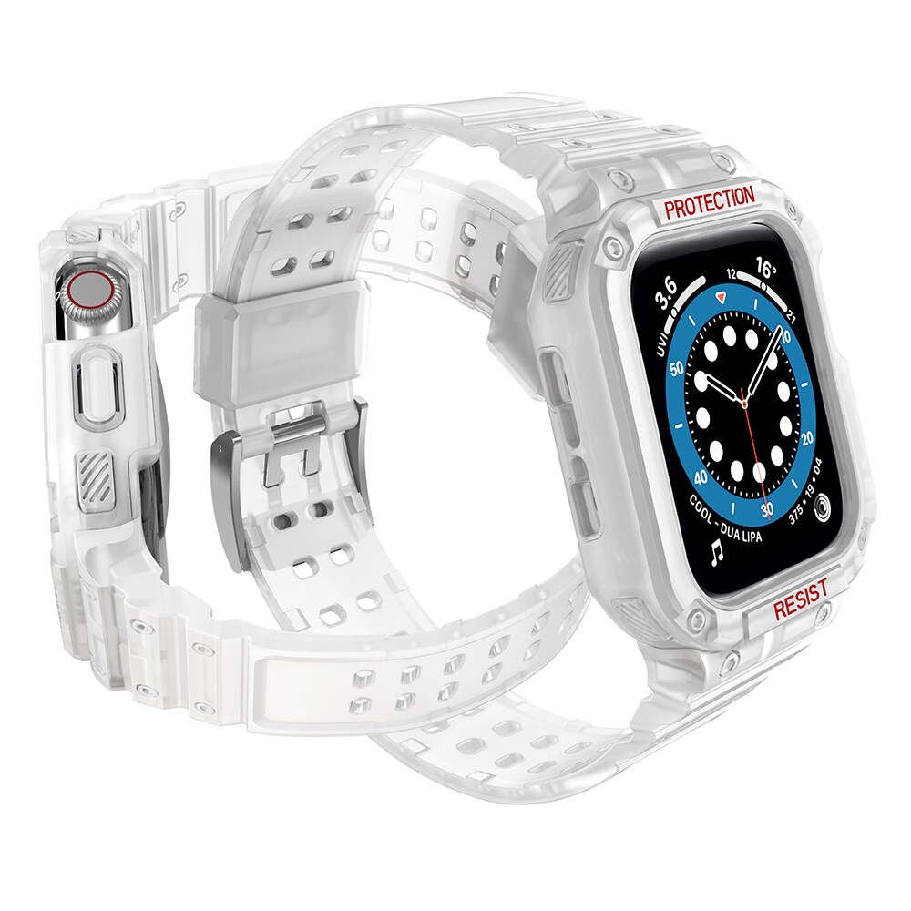 Suojaa hihna hihna Apple Watch 42/44/45mm panssaroitu asia hihna - läpinäkyvä
