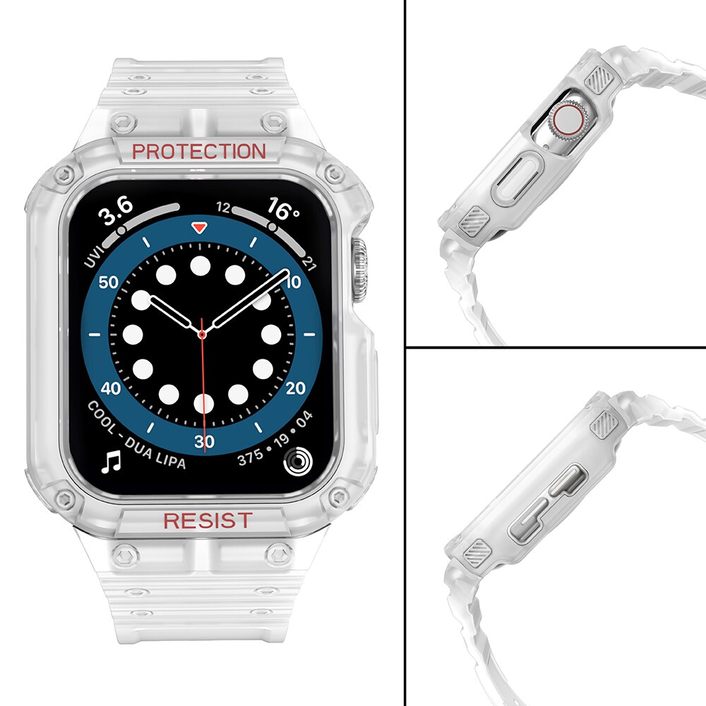 Suojaa hihna hihna Apple Watch 42/44/45mm panssaroitu asia hihna - läpinäkyvä