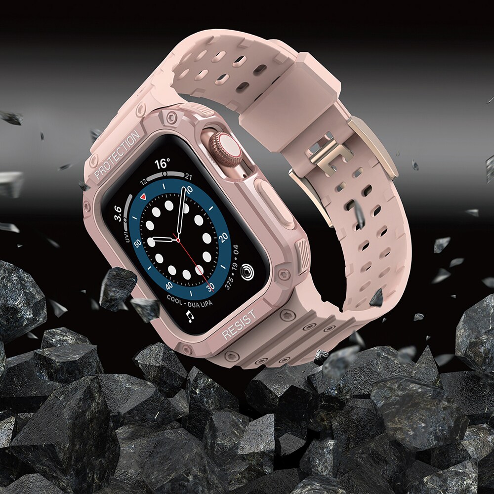 Suojaa hihna hihna Apple Watch 42/44/45mm panssaroitu asia hihna - vaaleanpunainen