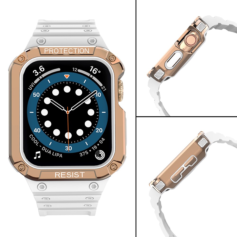 Suojaa hihnan hihna Apple Watch 38/40/41mm panssaroitu tapauksessa hihna - valkoinen, Rose Gold