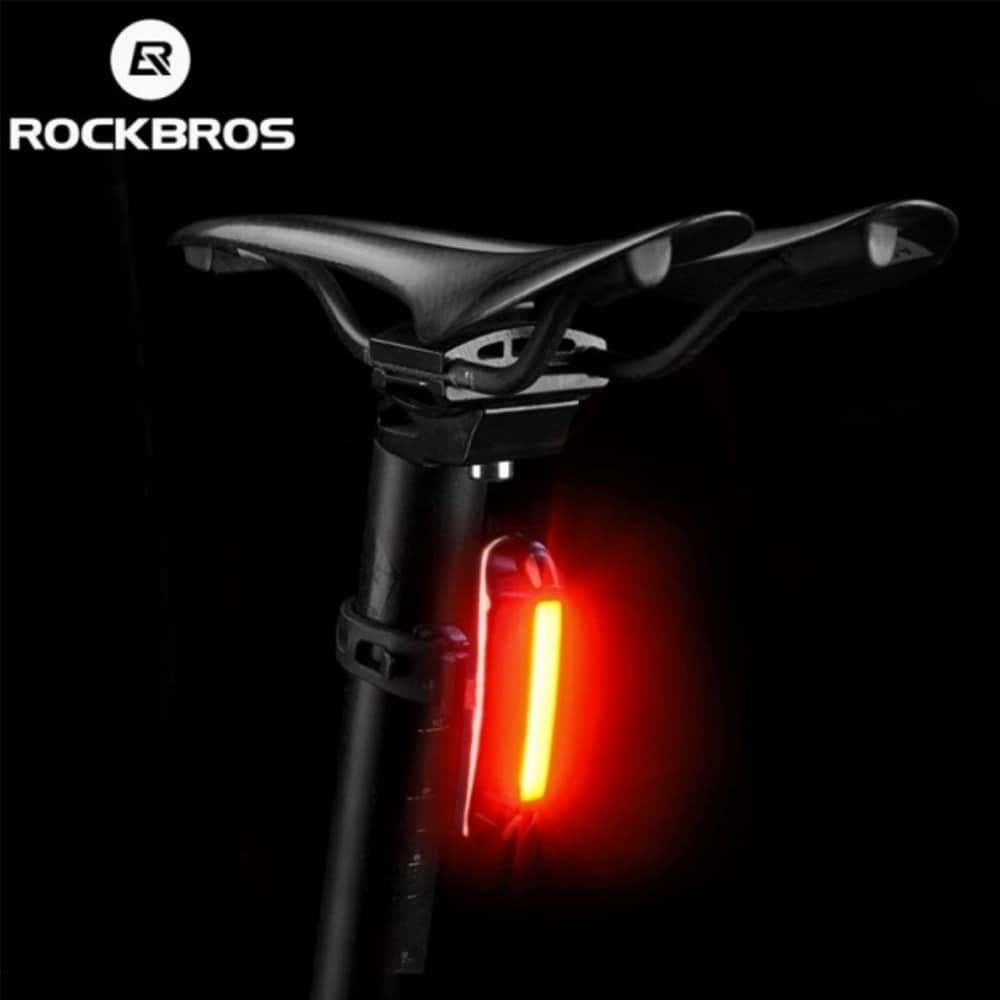 Rockbros A54BK Takapyörävalo + Micro USB - USB-A-kaapeli - musta