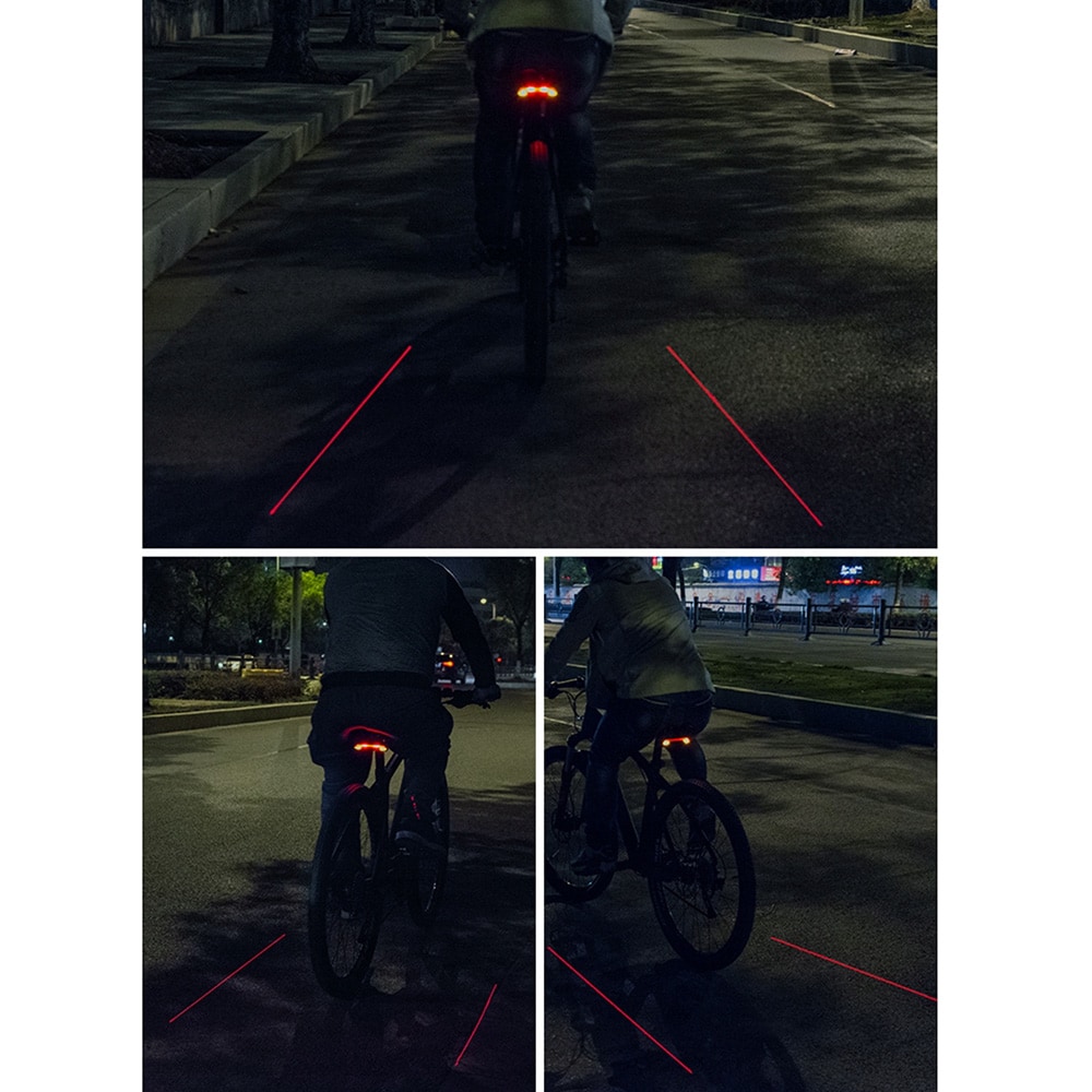 Rockbros LKWD-R1 takapyörävalo laserilla ja kaukosäätimellä + Micro USB - USB-A-kaapeli - musta