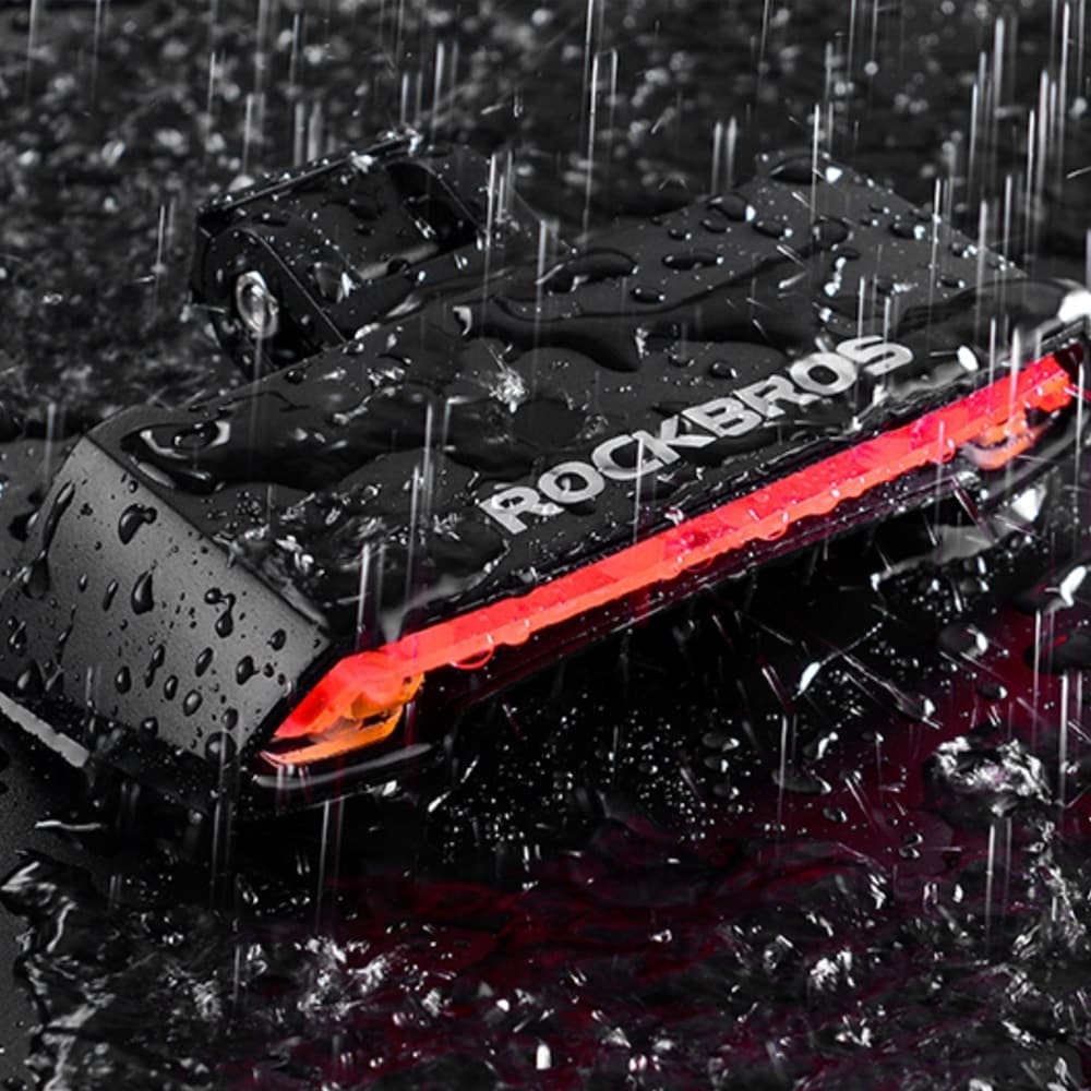 Rockbros LKWD-R1 takapyörävalo laserilla ja kaukosäätimellä + Micro USB - USB-A-kaapeli - musta