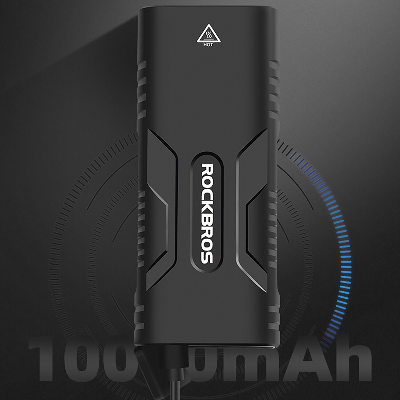Rockbros 24310002001 polkupyörävalo 850 lm powerbank-toiminnolla + USB-C - USB-A kaapeli - musta