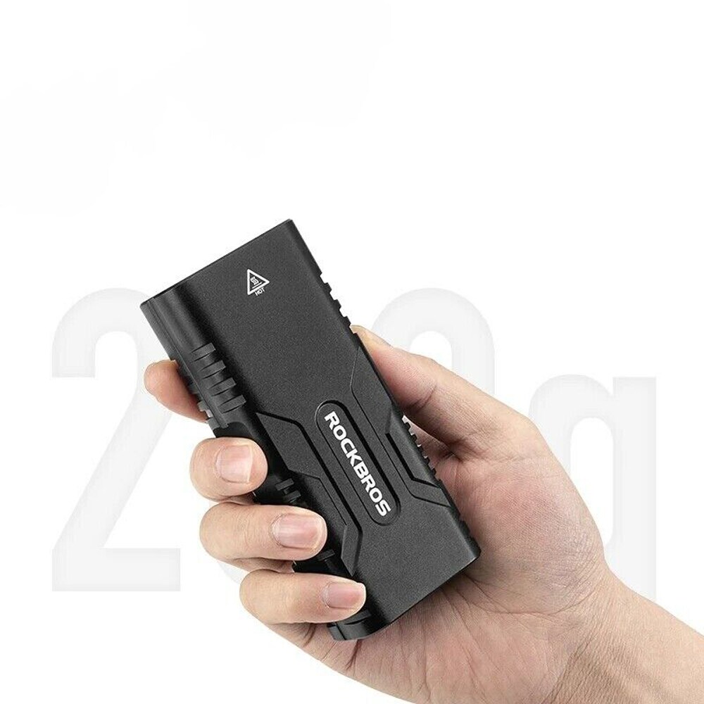 Rockbros 24310002001 polkupyörävalo 850 lm powerbank-toiminnolla + USB-C - USB-A kaapeli - musta